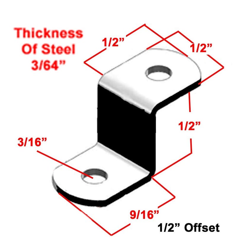 888 Corp 1/2" Canvas Offset Clips Heavy Duty with Screws 20 Pack - Image 1